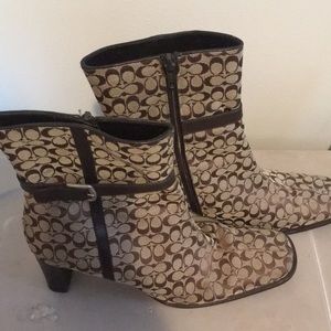 COACH MONOGRAM ANKLE BOOTS